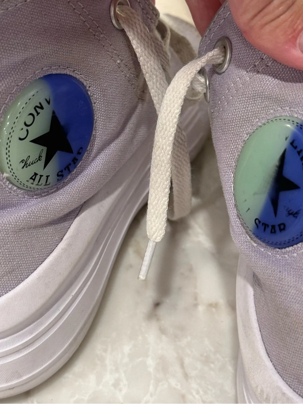 Converse High Top Sneakers - Lavender and White